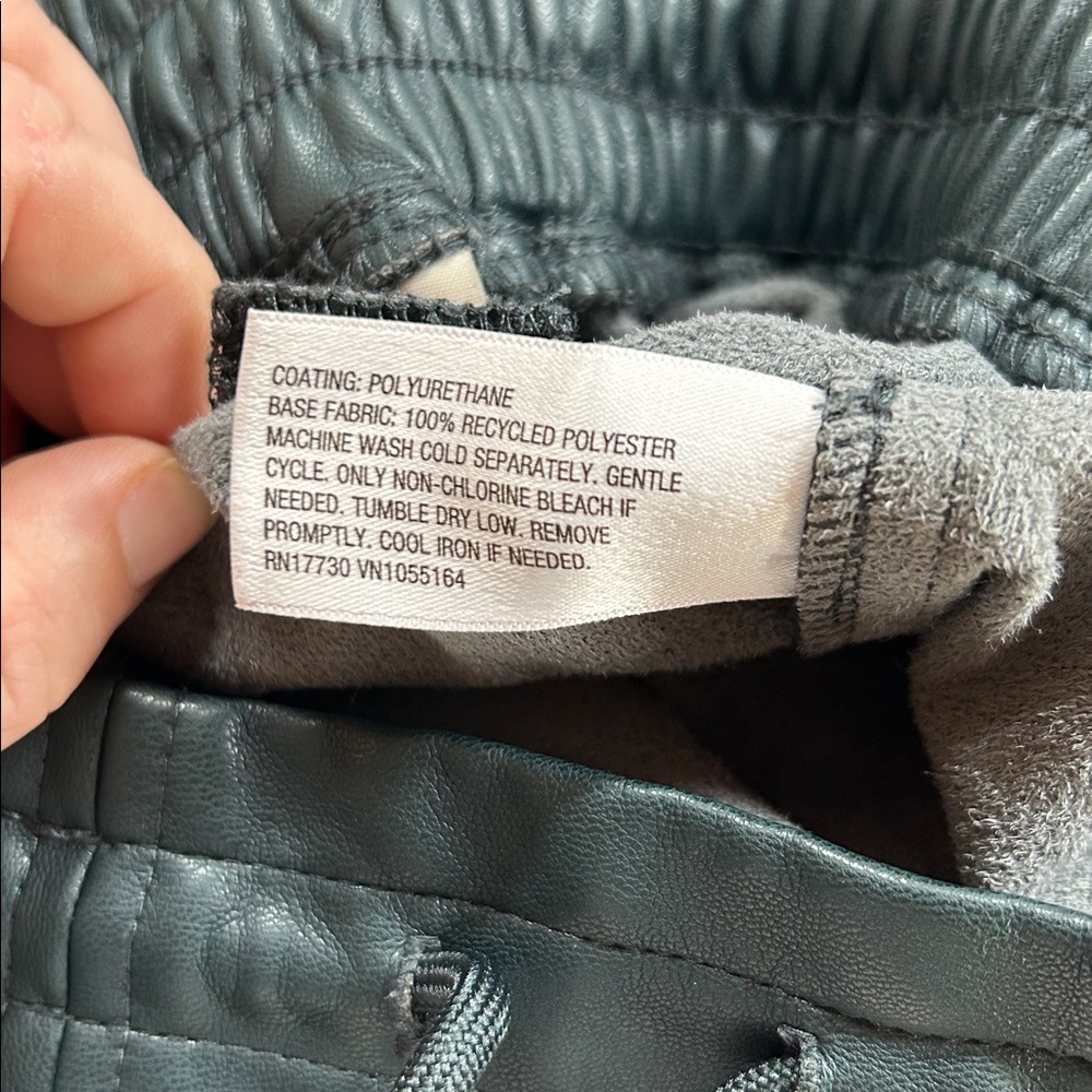 Green Faux Leather Pants - Picture 4 of 4